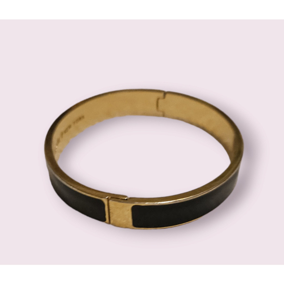 Kate Spade Black Enamel Hinged Bangle Bracelet w/bag - Picture 7 of 11